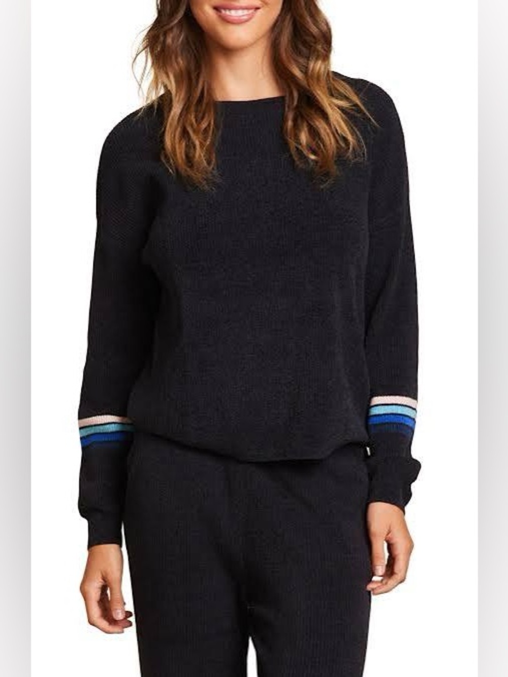 Barefoot Dreams Navy w/ side stripe pajama set